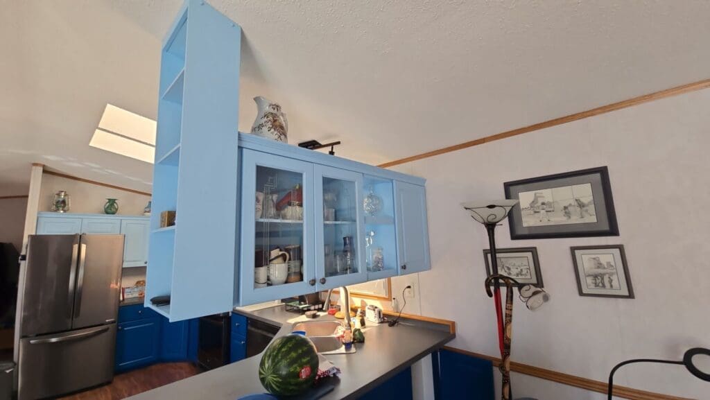 two-tone blue kitchen 3
