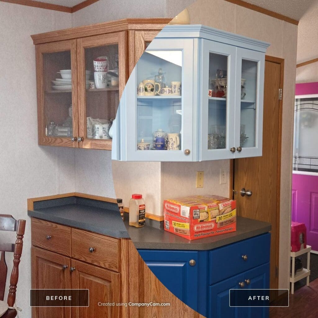 two-tone blue kitchen 8