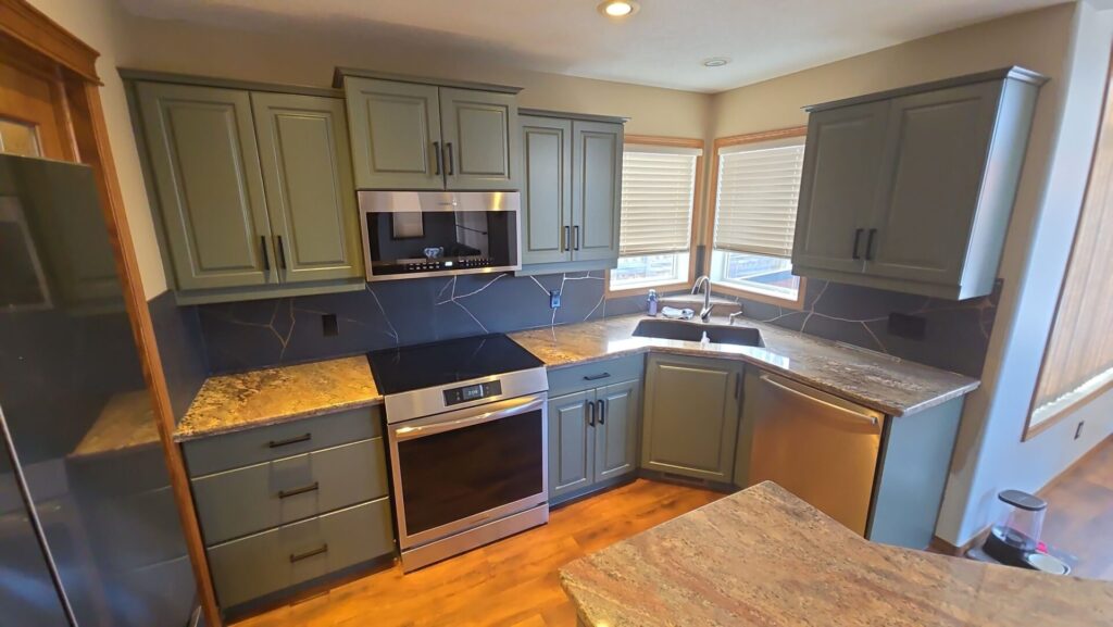 earthy green kitchen repaint 2