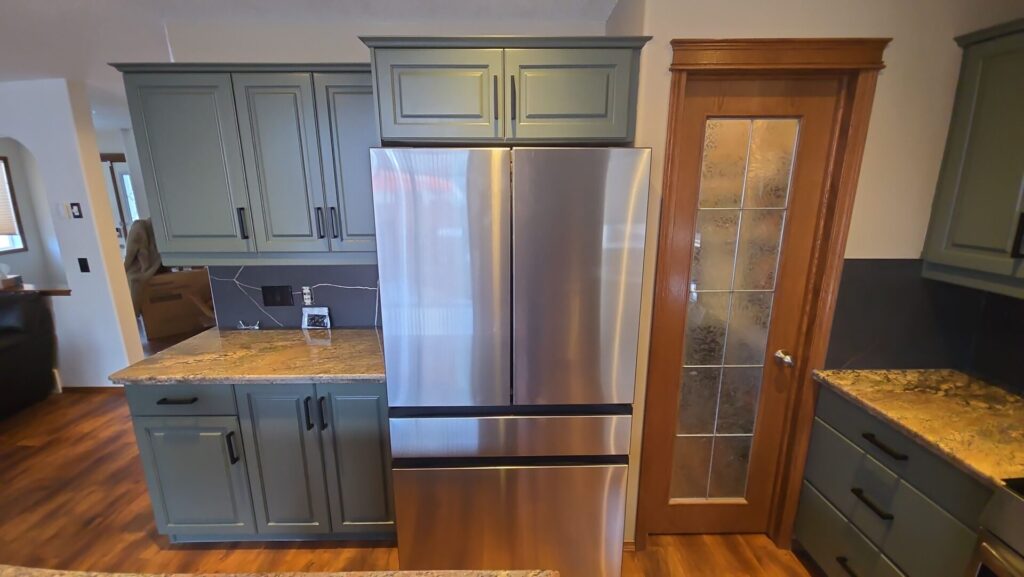 earthy green kitchen repaint 3