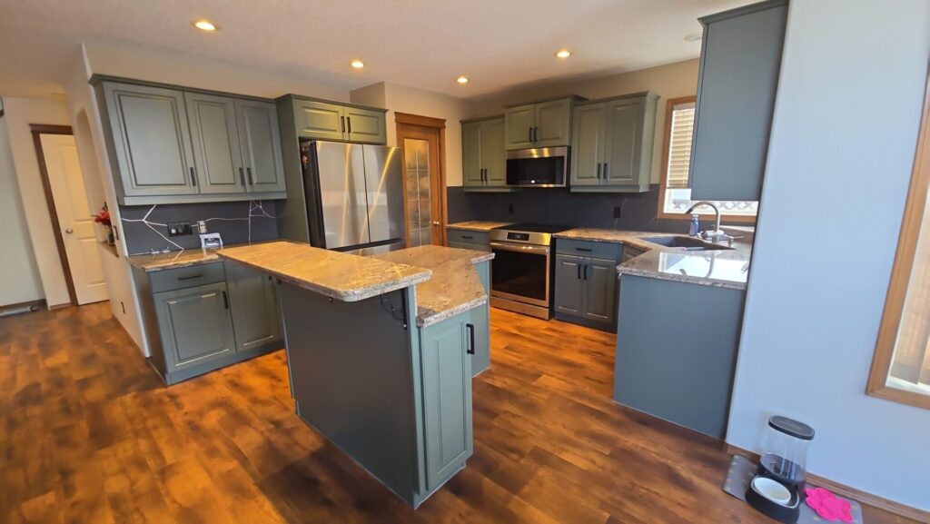 earthy green kitchen repaint 4