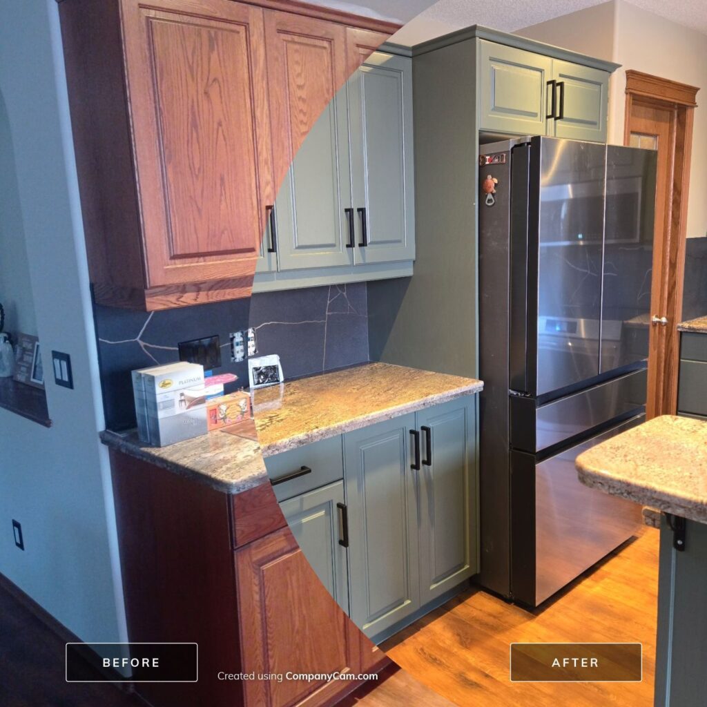 earthy green kitchen repaint 6