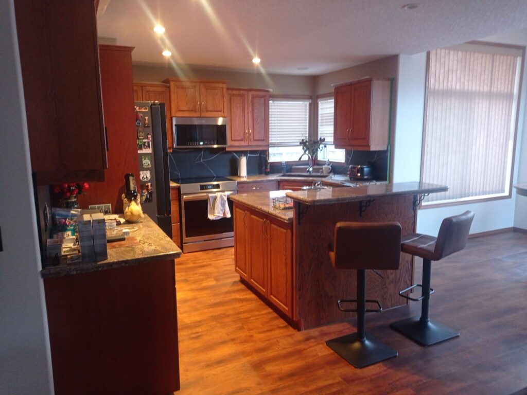 earthy green kitchen repaint 9