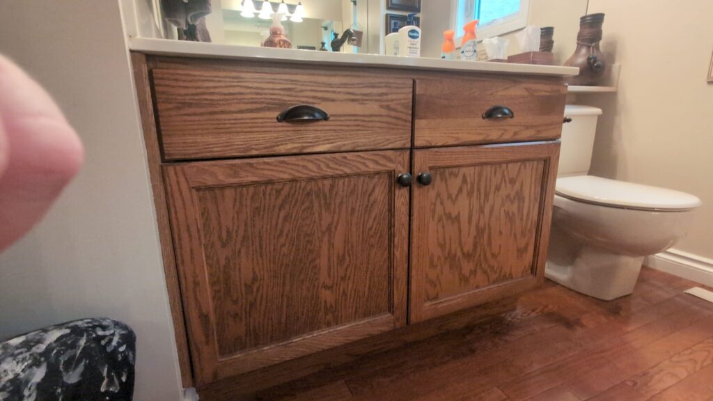 oak vanity transformation 13